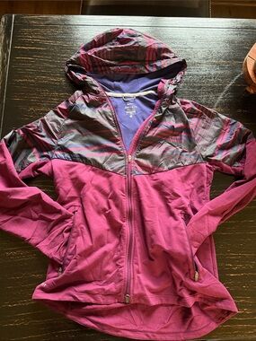 Nike Women's Magenta and Gray Hooded Utility Jacket